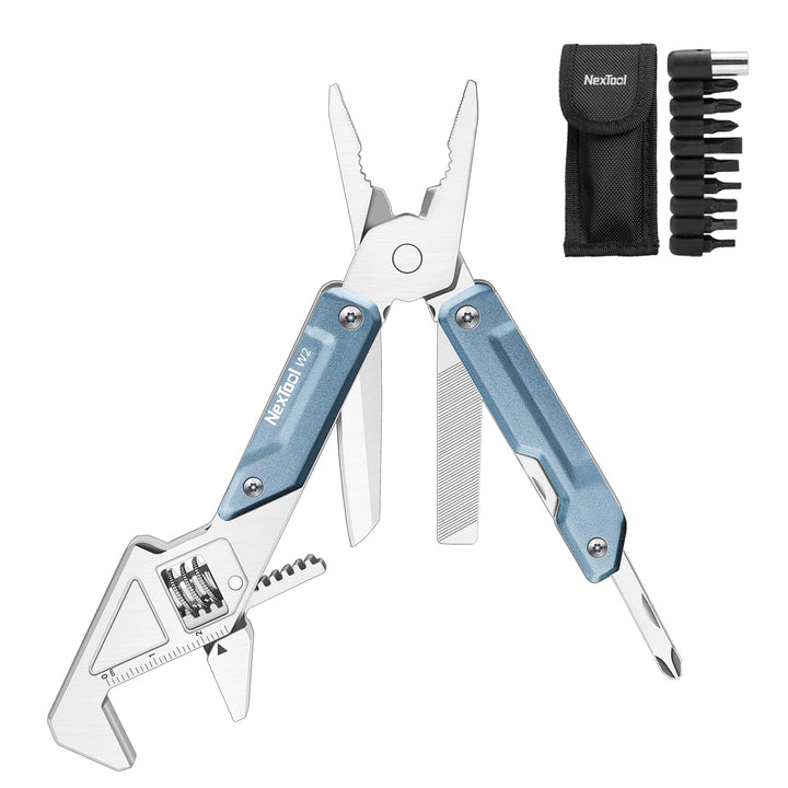 NexTool W2 Multitool, 8 in 1 Multi Tool Werkzeug mit verstellbarem Schraubenschlüssel, Multitool Zan