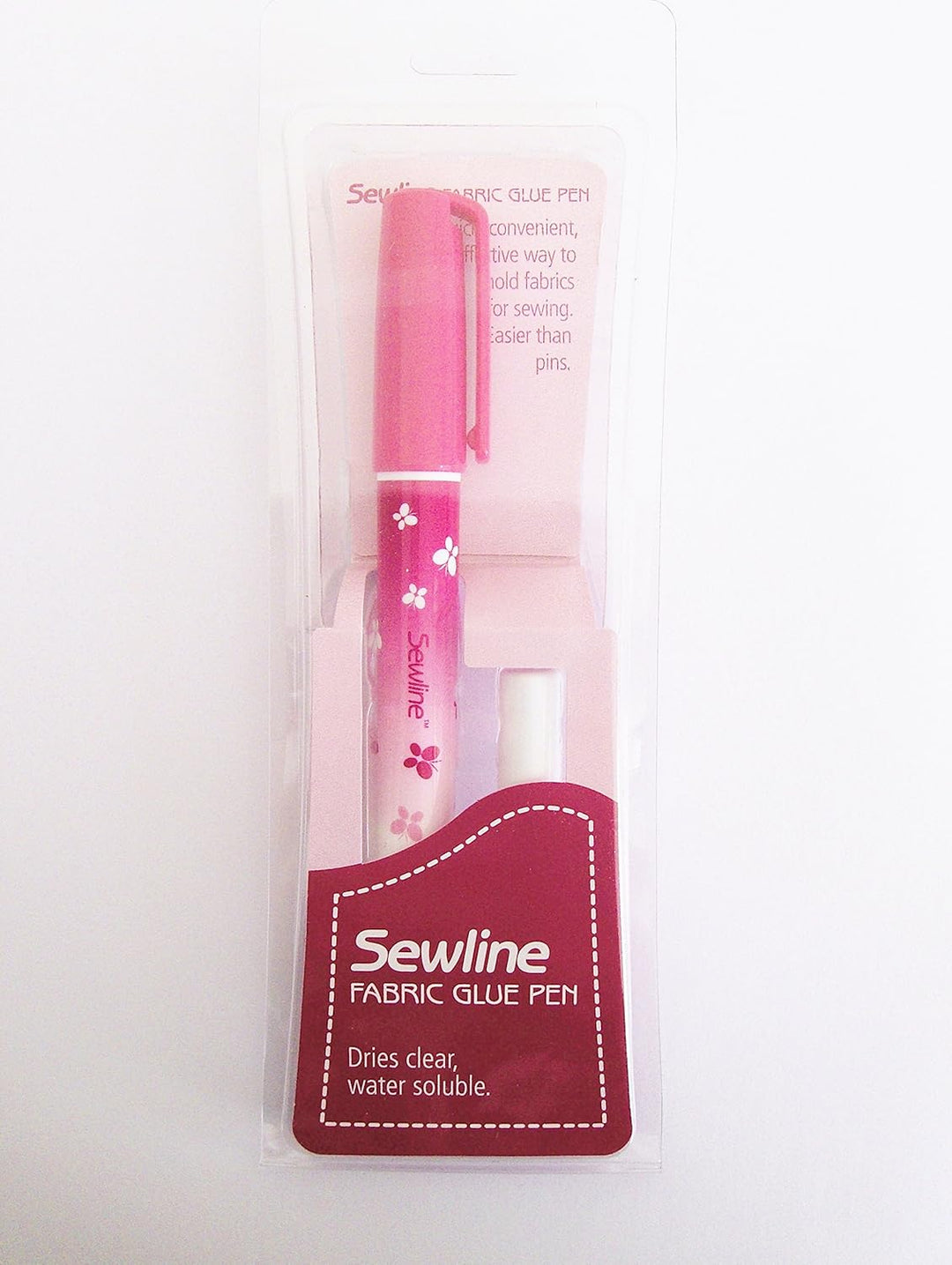 Sewline Textilklebestift plus 5 x Doppel-Nachfüllpackung, EPP, keine Nadeln, trocknet klar, Nähen un