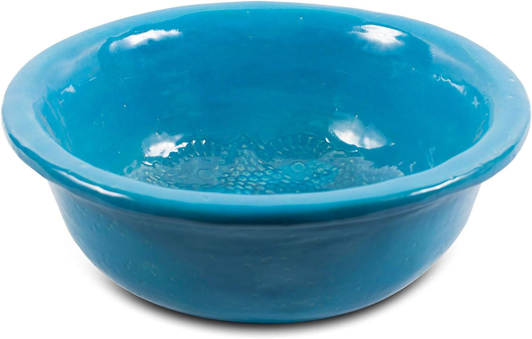 Lucja - Handbemaltes Waschbecken in Türkis | Rund Keramik Ausatzwaschbecken 38 cm | Handmade Kunstle