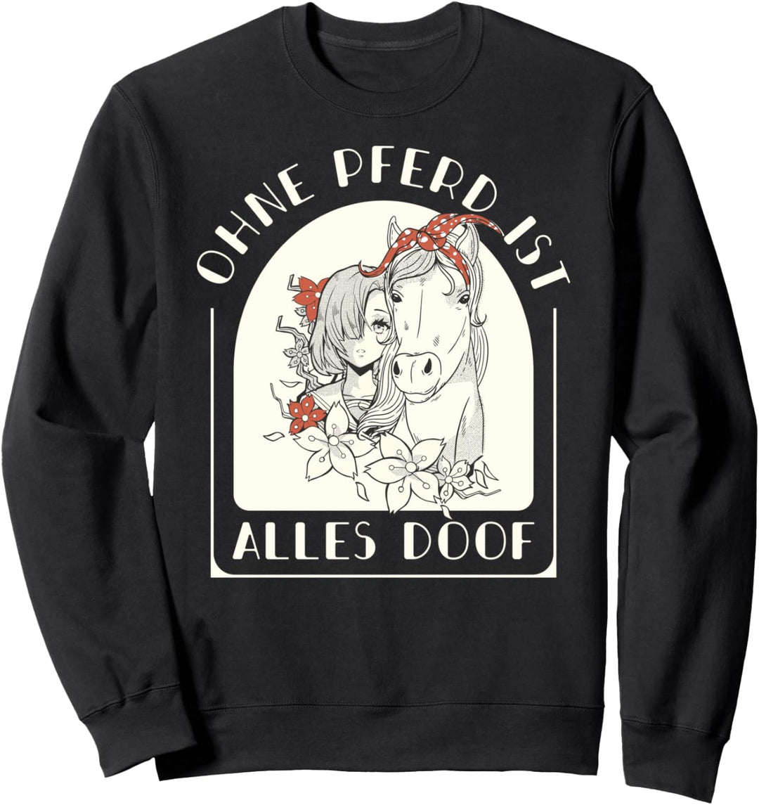 Pferd Reiten Pferd Reiter Pferde Mädchen Anime Pferde Sweatshirt