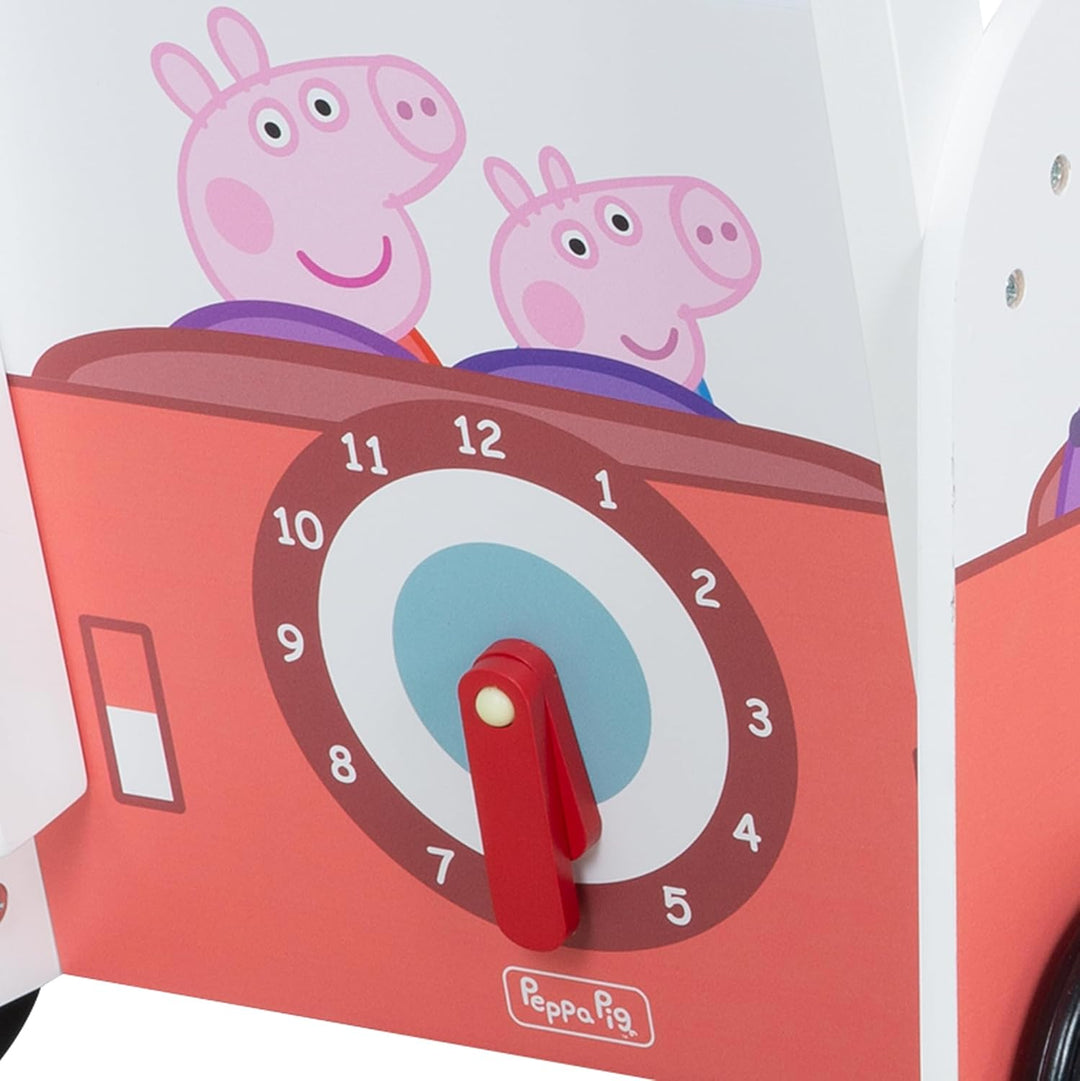 roba Bully-Schiebebus Peppa Pig für Kinder - Lauflernwagen / Puppenwagen aus Holz mit Spielfunktione
