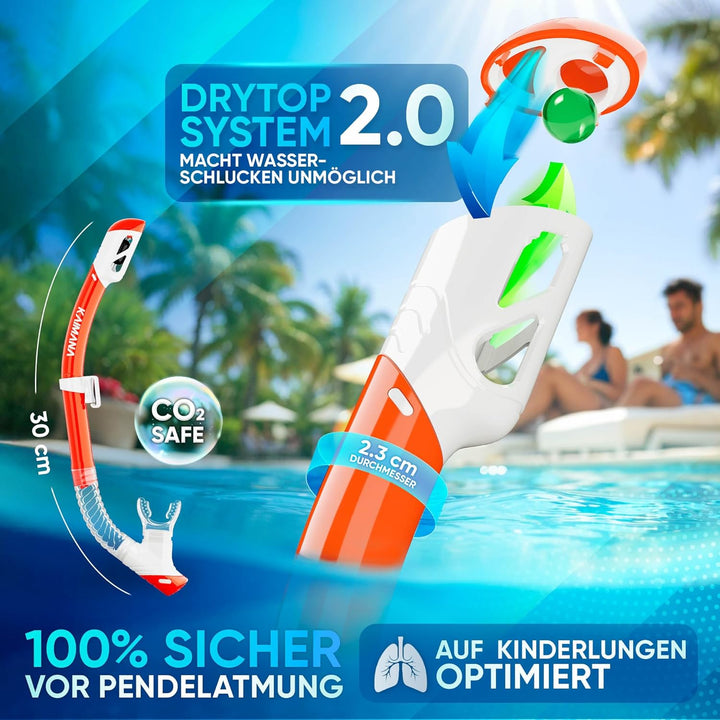 Das Neue KAIMANA® SeaExplorer Schnorchelset Kinder + Tragetasche, Taucherbrille mit Schnorchel, Tauc