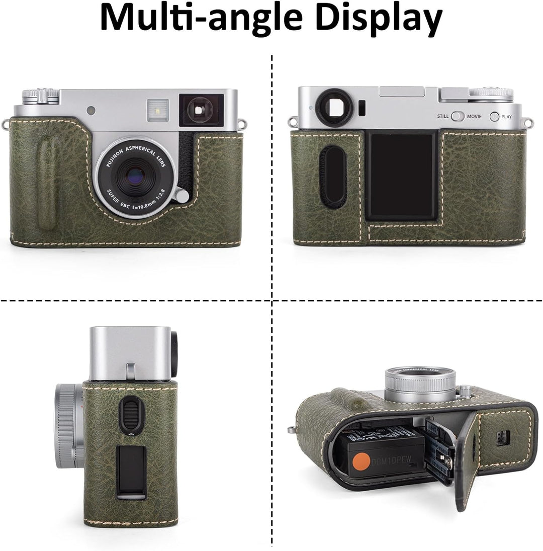 Rieibi x-Half/X-HF1 Case PU Leder Kameratasche für Fujifilm X Half Mirrorless Kamera Schutzhülle mit