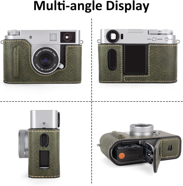 Rieibi x-Half/X-HF1 Case PU Leder Kameratasche für Fujifilm X Half Mirrorless Kamera Schutzhülle mit