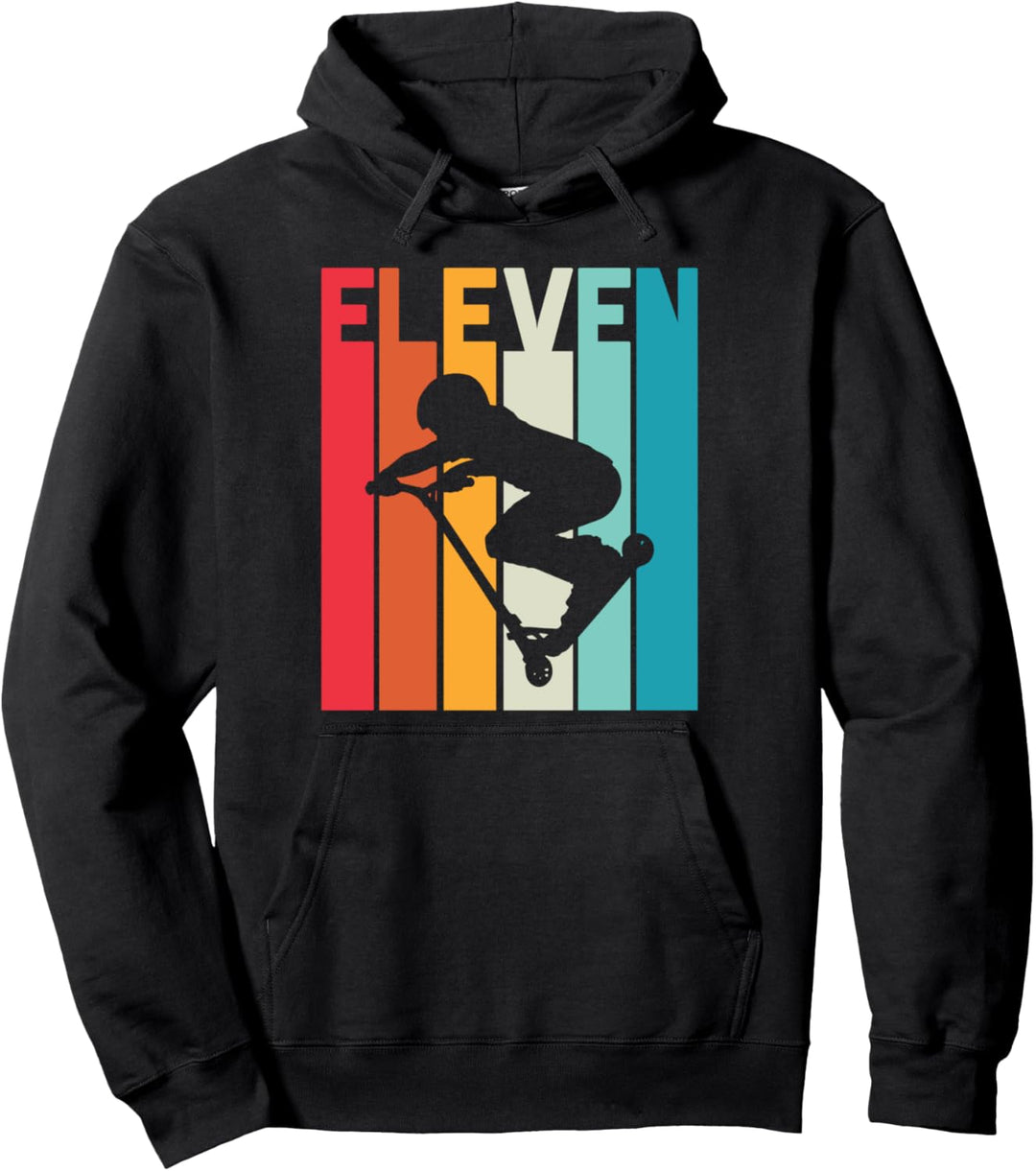 11. Geburtstag Retro Roller Fahrer Scooter Jungs Kinder Pullover Hoodie