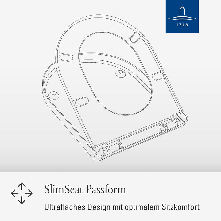 Villeroy & Boch WC-Sitz Architectura SlimSeat - Toilettendeckel Weiss aus Duroplast - Toilettensitz