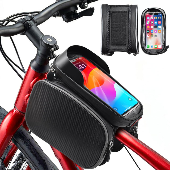 Fahrrad Rahmentasche, Wasserdicht Fahrrad Lenkertasche Oberrohrtasche Bikepacking mit TPU Sensitivem