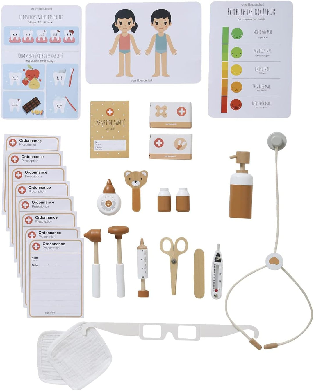 Vertbaudet Kinder Spieltisch,Kinderarztpraxis, Holz FSC® weiss Weiss Einheitsgrösse, Weiss Einheitsg