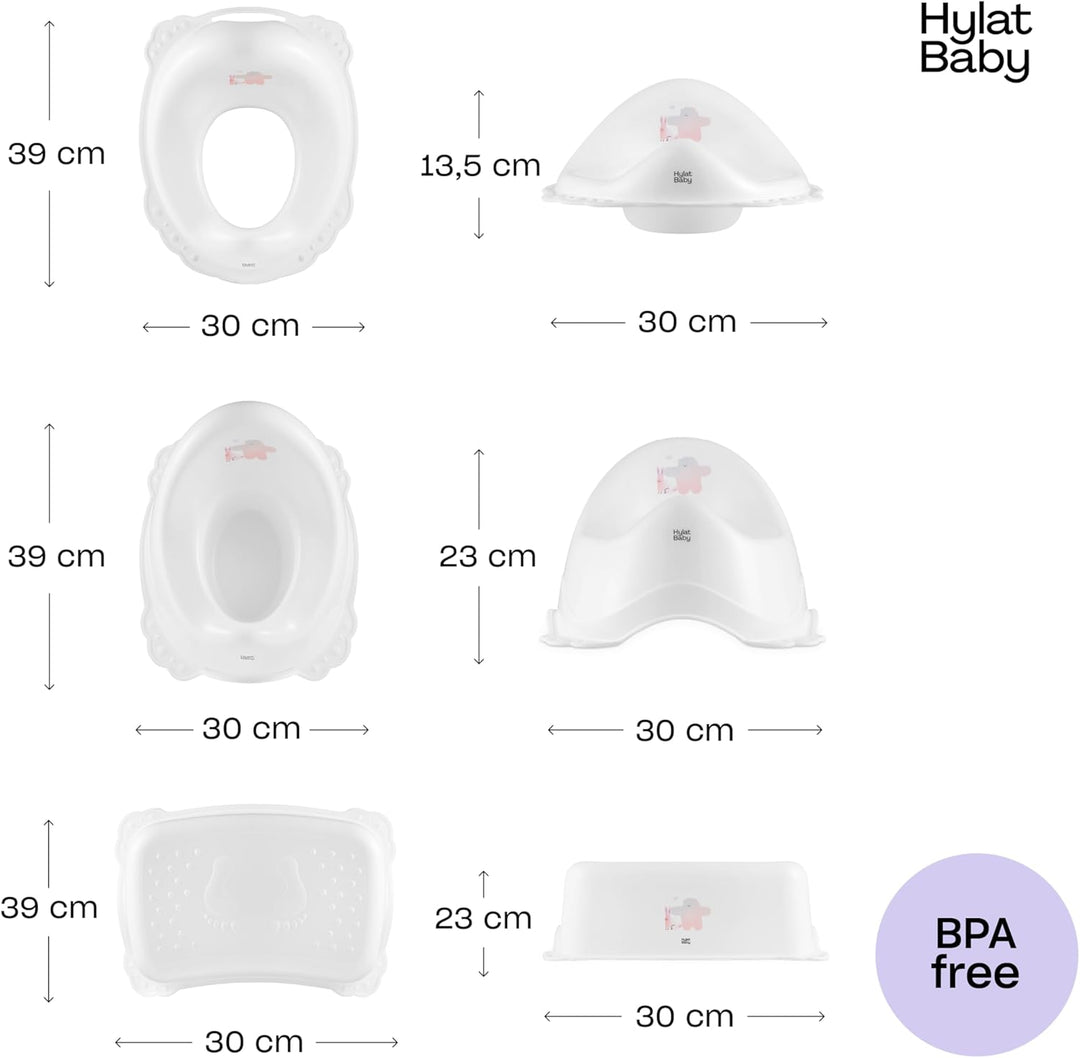 Hylat Baby 3in1 Töpfchen-Set für Kinder - Toilettensitz, Tritthocker & Töpfchen - Kindertoilette für