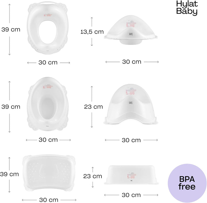 Hylat Baby 3in1 Töpfchen-Set für Kinder - Toilettensitz, Tritthocker & Töpfchen - Kindertoilette für