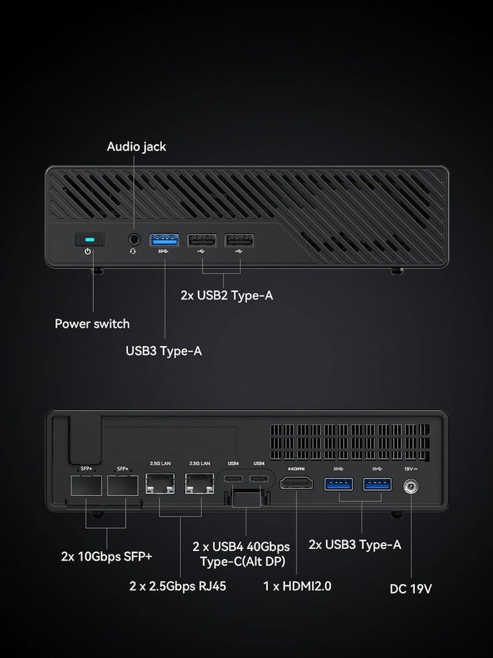 MINIS FORUM MS-01 Mini Workstation, Intel Core i9-13900H (14C/20T, bis zu 5,4GHz), 64GB DDR5, 2TB SS