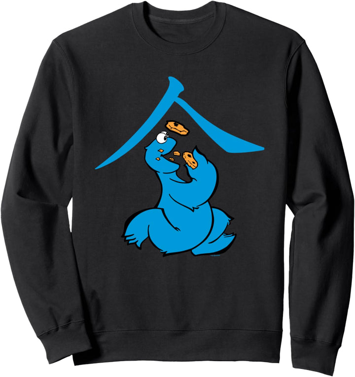Sesame Street Cookie Monster Eat in Kanji Sweatshirt