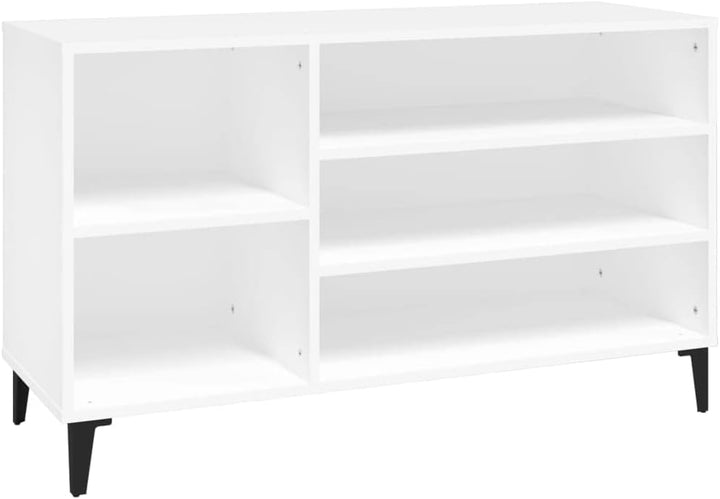 FIRBNUS Schuhregal Weiss 102x36x60 cm Holzwerkstoff Schuhorganizer Stauraum Schrank Schuhaufbewahrun