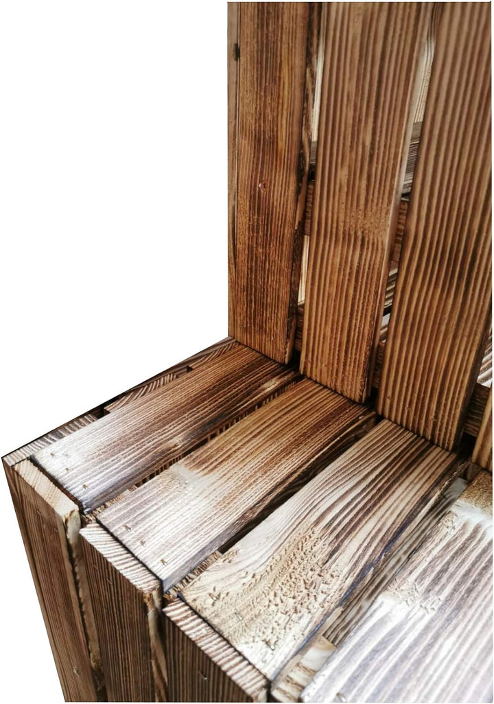 Teramico Holzkiste 50 x 40 x 30cm - Vintage-Look geflammt - Weinkiste Obstkiste Set Dekoration (2er