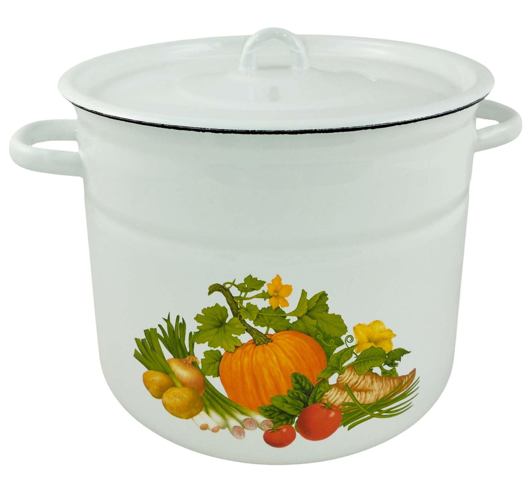 Emaille Kochtopf Topf 9 Liter mit Motiv ca 25cm Durchmesser/Retro Nostalgie Geschirr