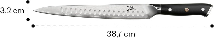 Zelite Tranchiermesser und Gabel Set, Kochmesser Profi Messer und Fleischgabel, Japanisches Messer a
