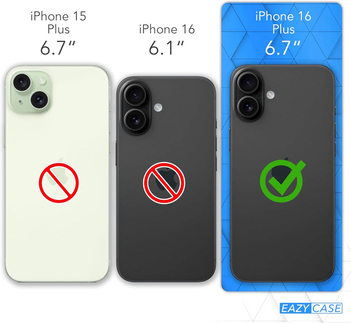 EAZY CASE - Handykette kompatibel mit iPhone 16 Plus Kette zum Umhängen Stossfest Handyhülle für App