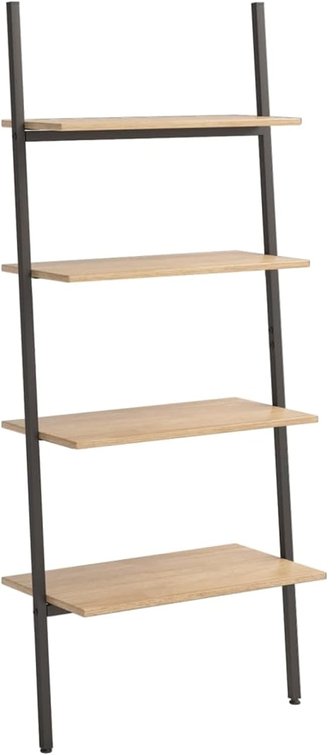 Susany Anlehnregal mit 4 Ablagen Lagerregal Bücherregal Holzregal Büroregal Standregal Standregal Ak