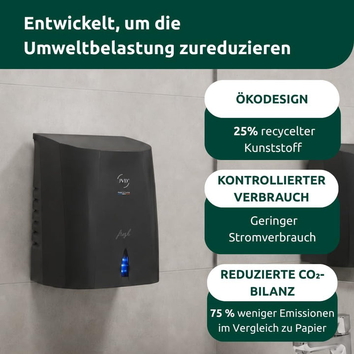 JVD Automatischer Druckluft Händetrockner mit Geruchsneutralisierung Sup'Air Fresh Schwarz