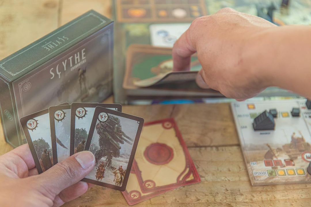 Stonemaier Games STM641 Scythe: Encounters, Mixed Colours Sense-Erweiterung: Begegnungen, Sense-Erwe
