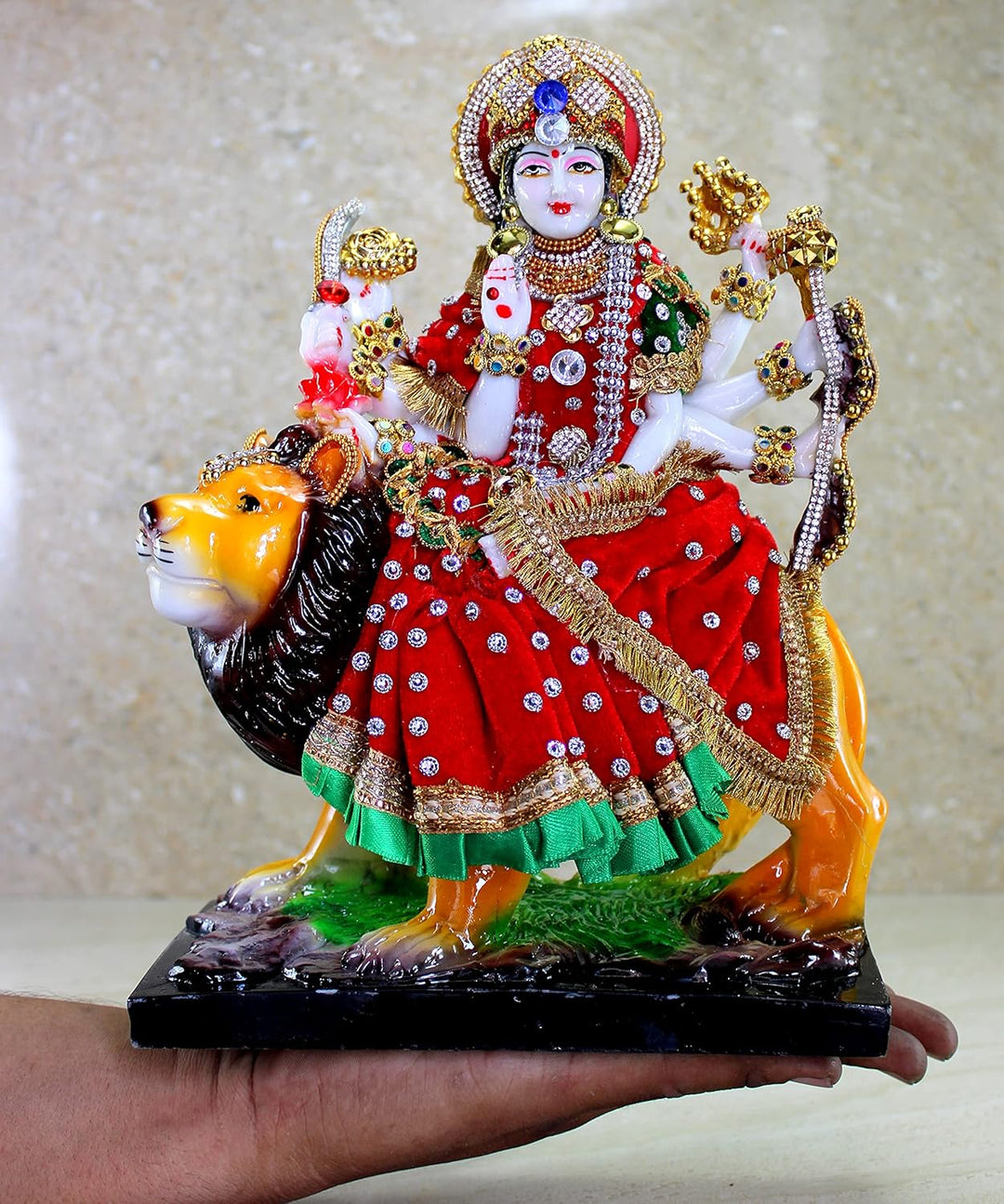 eSplanade Resin Maa Durga MATA Rani Sherawali Murti Idol Statue Sculpture (1561APC), 1561APC
