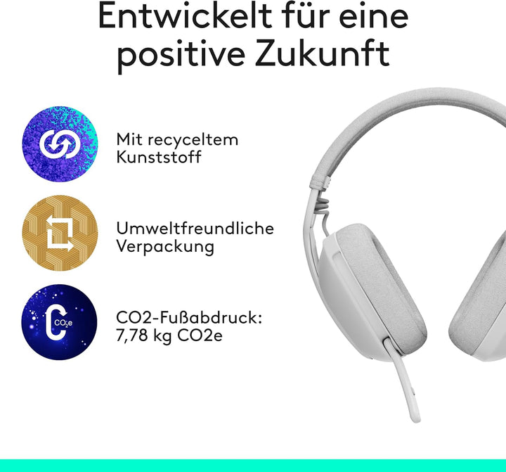 Logitech Zone Vibe 100 Leichte, kabellose Over-Ear-Kopfhörer mit geräuschunterdrückendem Mikrofon, M