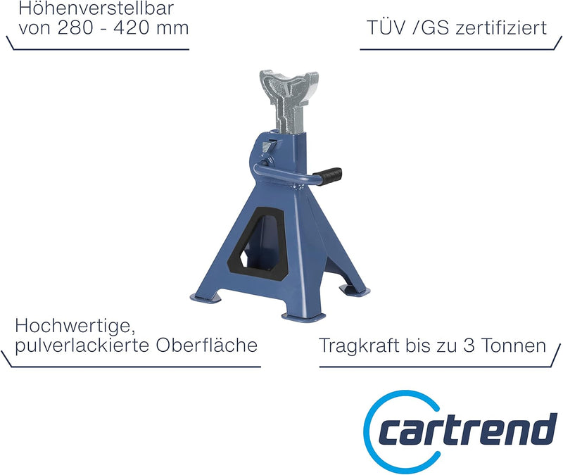 cartrend PKW Auffahrrampen-Set, bis 225 mm Hebebühne Kfz Rampe Auffahrbock Hebeplattform & Profi Unt