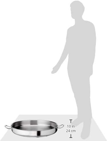 LACOR 8414271004445 Paella-Pfanne mit Deckel, 60 cm, 25.4 liters Edelstahl, Keine Farbe