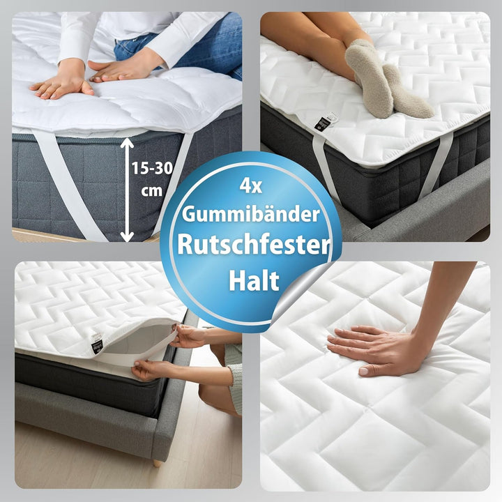 sei Design Matratzenschoner 90 x 200 atmungsaktiv - Luxuriöse Matratzenschutz Auflage - Extra Soft &amp;