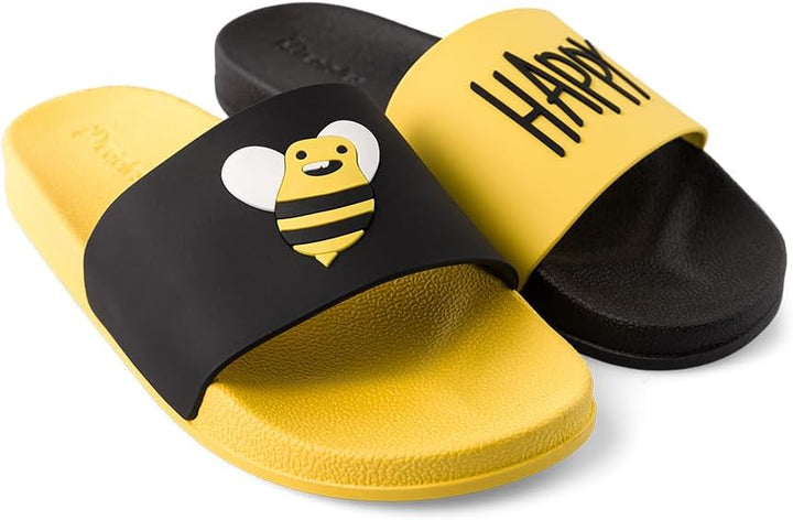 Dedoles Badeschuhe Damen Herren & Kinder Badesandalen lustige Designs Bücher Kaffee Party Pizza Fuch