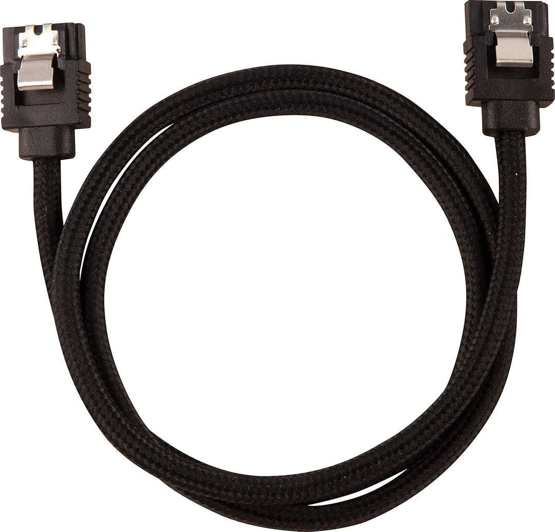 Corsair Premium Sleeved SATA 3 Kabel (6Gbps, 60 cm) Schwarz SATA 60 cm Schwarz, SATA 60 cm Schwarz