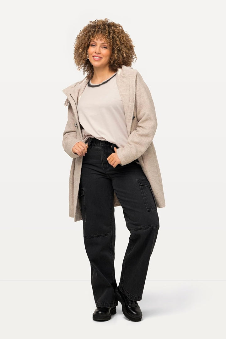 Ulla Popken Damen Cargo-Denim Hose, 42 Grosse Grössen