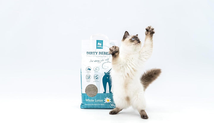 Petrebels Katzenstreu Dirty Rebels, 2X 10 Liter, Weisser Lotus Duft, 100% Natürlich, 2er-Pack White