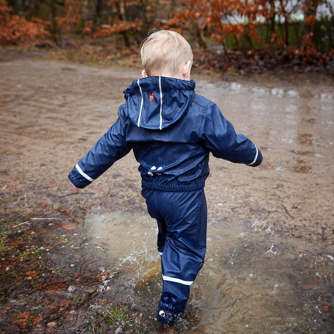 LEGO Wear Baby-Jungen Justice 101-RAIN Jacket Regenjacke Blau (Dark Navy 589) 3 Jahre, Blau (Dark Na