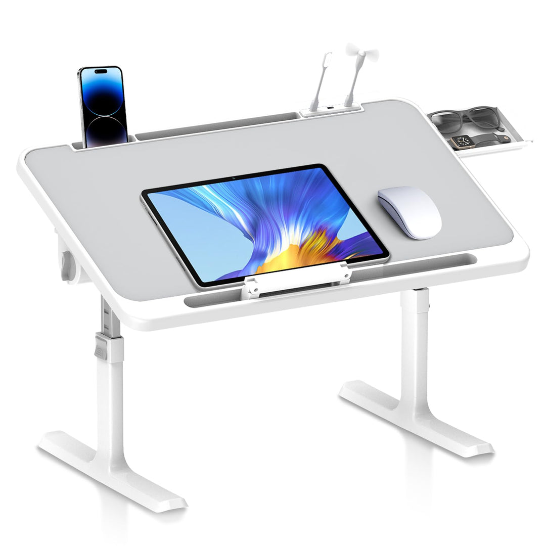 Huracan Laptop Tisch Betttablett Klappbar, Tragbares Laptoptisch für Bett, Lapdesk mit 5-Höhenverste