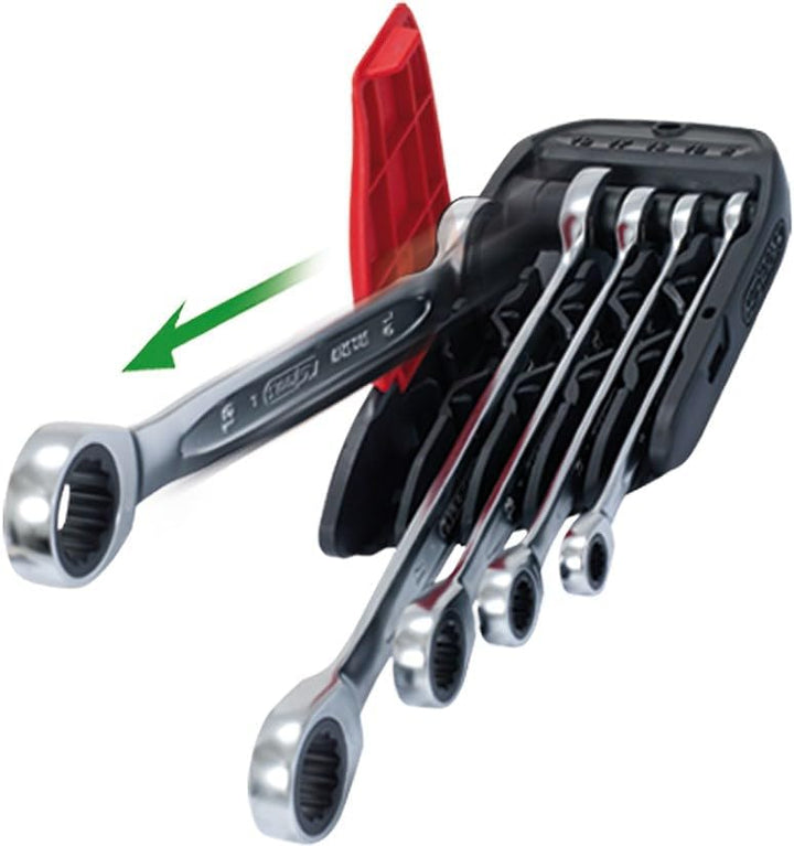 KS Tools 503.5905 DUO GEAR Ringmaulschlüssel-Satz,Maul-Ratschenfunktion,5-tlg., umschaltbar