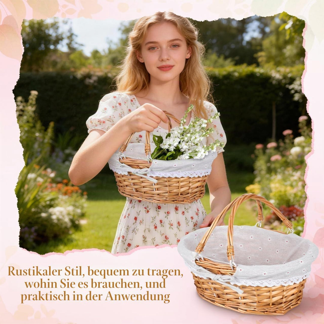 Toyvian Wickelkorb Für Blumenmädchen Handgewebter Storage Basket Für Hochzeiten Picknick Und Dekorat