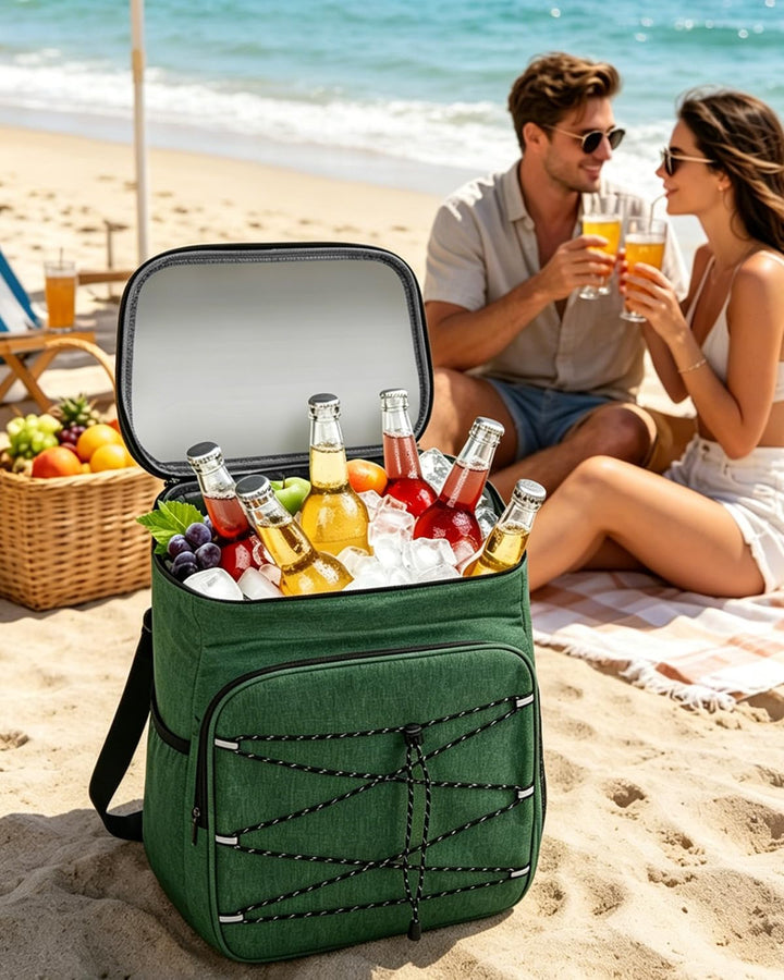 23L Kühlrucksack, Gross Kühltasche Isoliertasche, Tragbare Wasserdichter Picknickrucksack Damen Herr