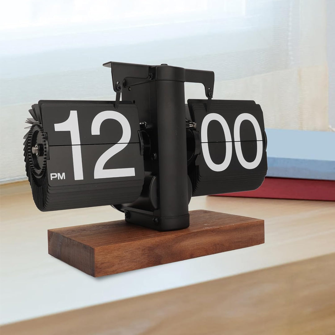 Cyrank Flip Clock Schreibtisch, Retro Digital Flip Down Clock Flip Digitaluhr Mechanische Uhr Flip C