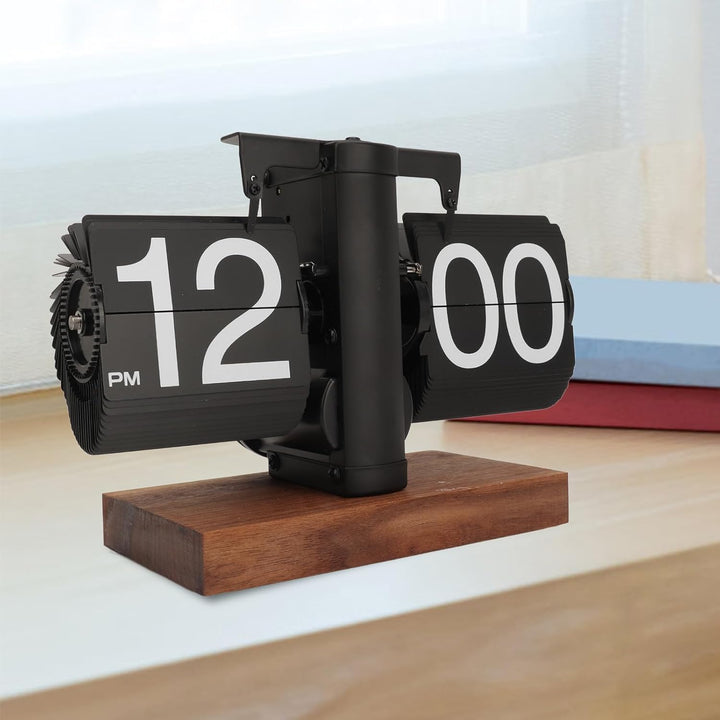 Cyrank Flip Clock Schreibtisch, Retro Digital Flip Down Clock Flip Digitaluhr Mechanische Uhr Flip C