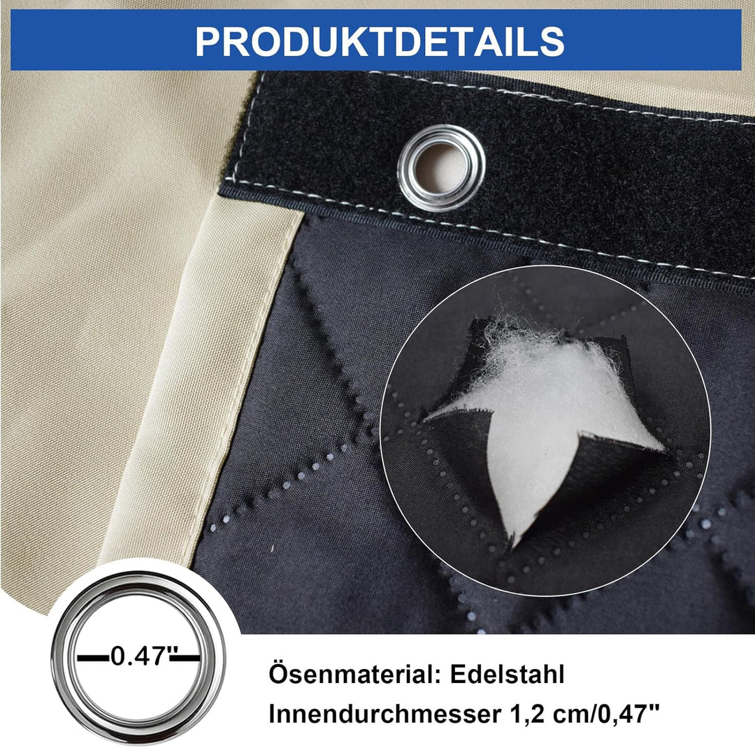 Lapalife Waterproof Wärmeschutzvorhang für Tür L210cmxB100,Thermo Türvorhang Winddichte Kältebeständ
