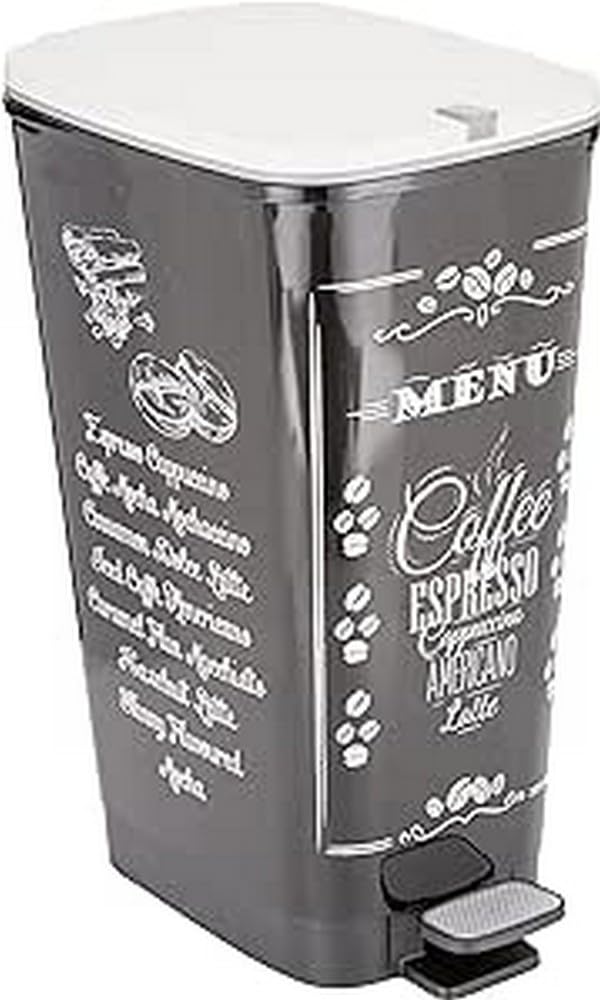 Kis Abfallbehälter Chic Coffee menu 50-60 Liter, Plastik, Mehrfarbig, 29x44.5x60.5 cm