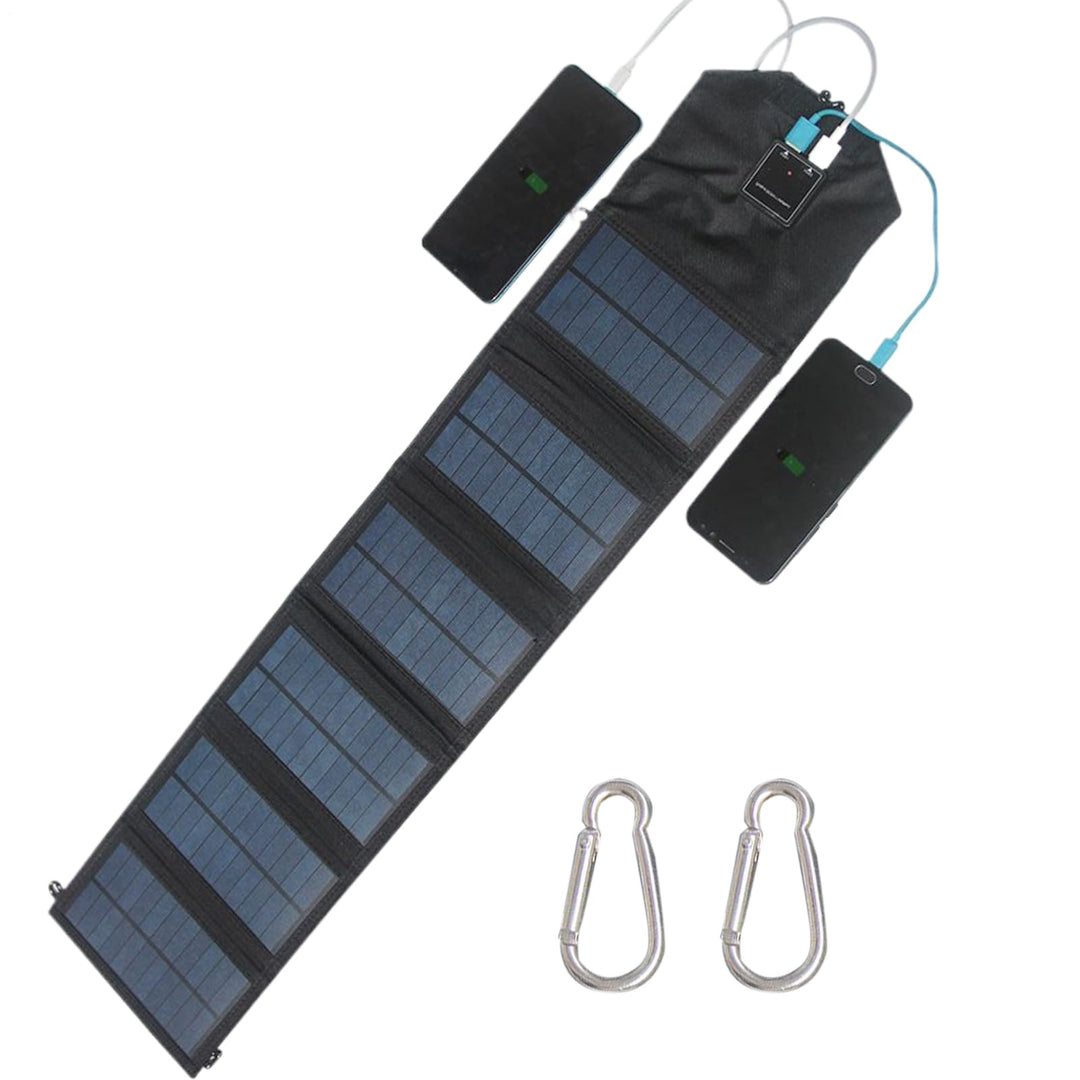 Ahuuen Tragbares Solarladegerät, zusammenklappbar, 120 W, Handy-Ladegerät, wasserdichte Ladebank mit