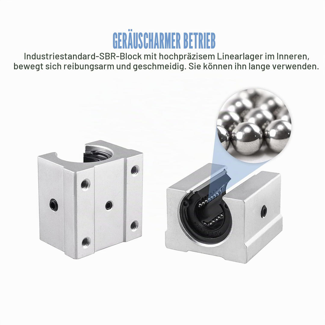CNCMANS Linearführung Linearschiene 2Stück SBR20-600mm Edelstahl Führungsschiene mit 4Stück SBR20UU