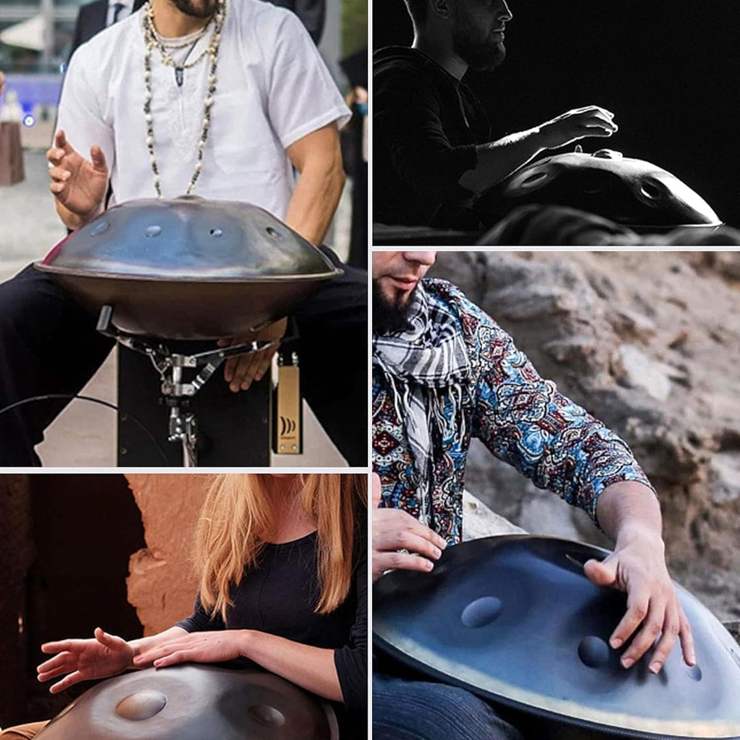 Handpan Anfänger, Stahltrommel 9 Töne 18 Zoll, Hand Pan in G-Dur, Hand Drum mit Drumtasche und Handp