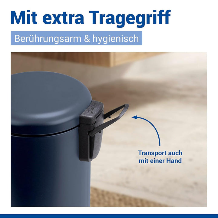 WENKO Treteimer Leman, 3 Liter, mit herausnehmbarem Einsatz, aus lackiertem Stahl, 17 x 25 x 22,5 cm