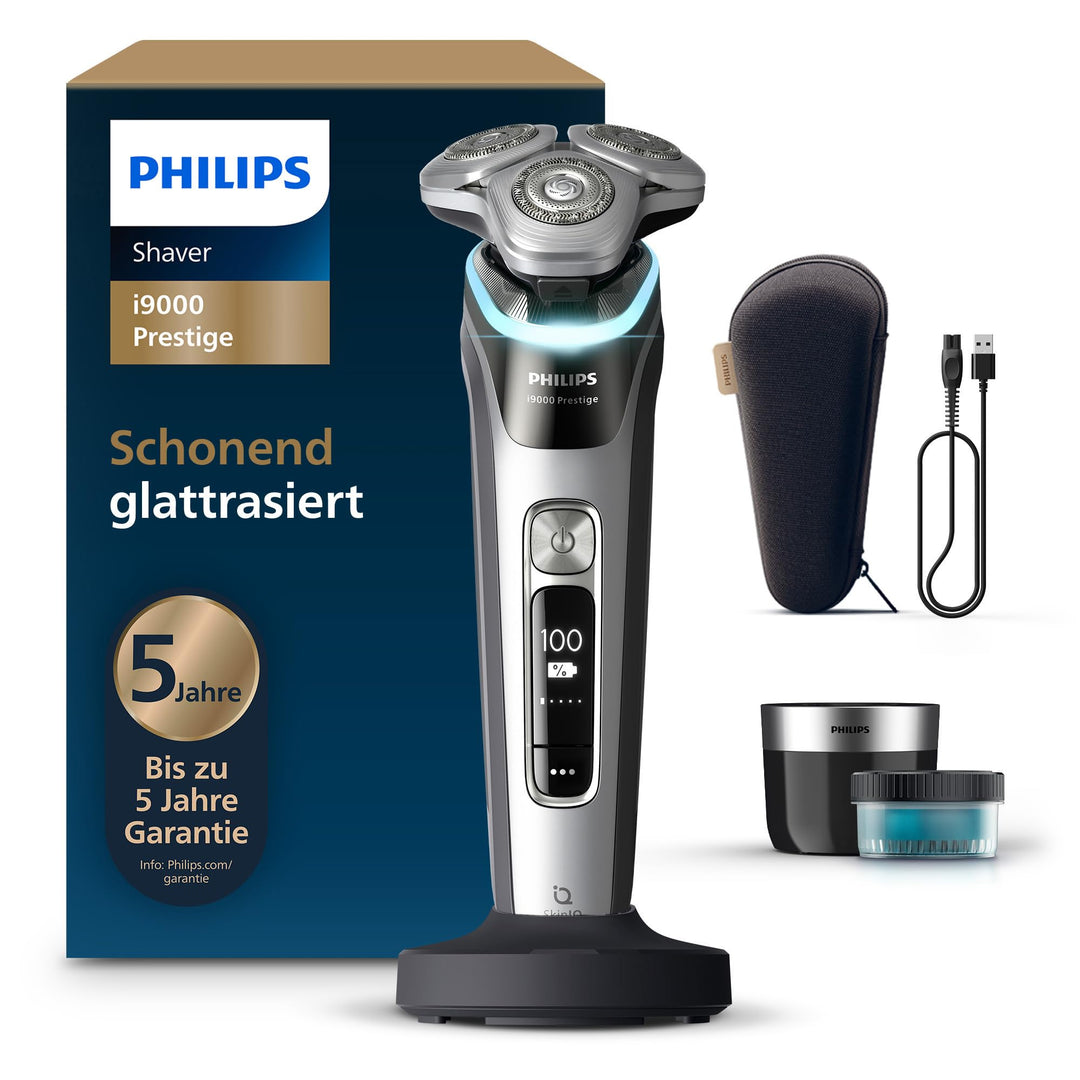 Philips elektrischer Rasierer i9000 Prestige, Nass- und Trockenrasierer für Herren mit integriertem