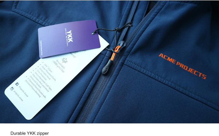 Acme Projects Mit Fleece gefütterte Softshell-Jacke für Herren mit Abnehmbarer Kapuze, wasserdicht,