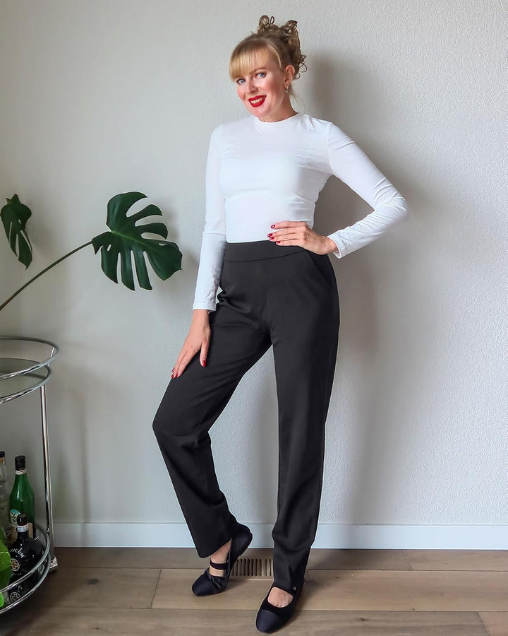 G4Free ShiftReady Yogahose Damen Gerade Bein Elegant Stretch Bequeme Anzughose mit Taschen High Wais