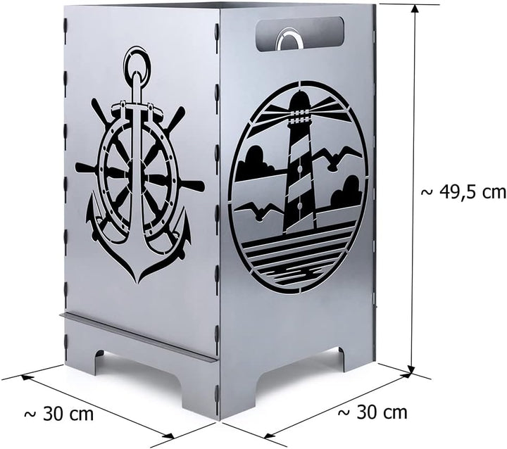 tuning-art FK06 Feuerkorb Feuertonne Feuerschale Steckbar Gross 50x30x30, Grösse:Anker 45L, Anker 45